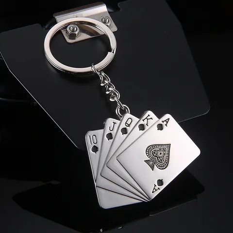 Металлический брелок с картами для ключей ACE