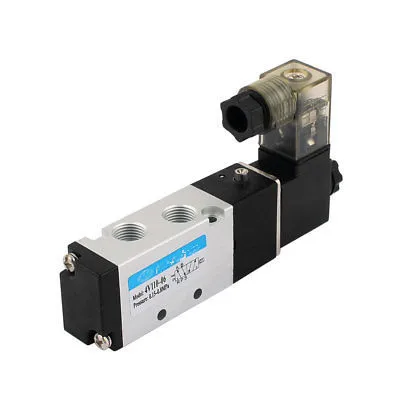 Válvula Solenoide de Control de potencia neumática, dispositivo de 2 posiciones, 5 vías, DC24V, 2,8 W, 4V110-06