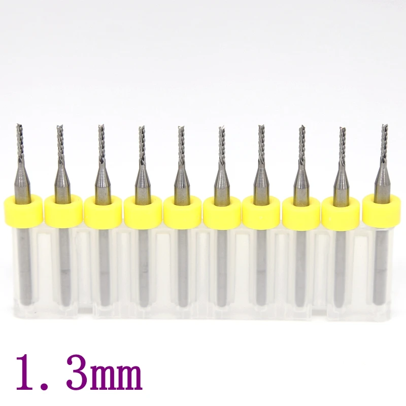 1.3mm PCB Milling Cutter 10 PCS Strawberry Logam CNC Router Woodworking Tungsten Carbide Alat Pemotong CNC Aksesoris