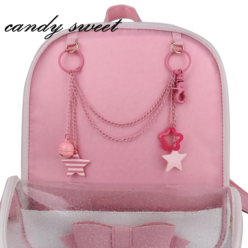 ITA bag decoration chain pendant acrylic pendant candy colored shiny star bell adjustable DIY bag decoration handmade products