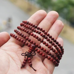 3mm / 4mm *216* Natural Red Sandalwood Beads / Xue Tan Wood / Japa Beads Mala Prayer Bracelet Necklace Loose bead