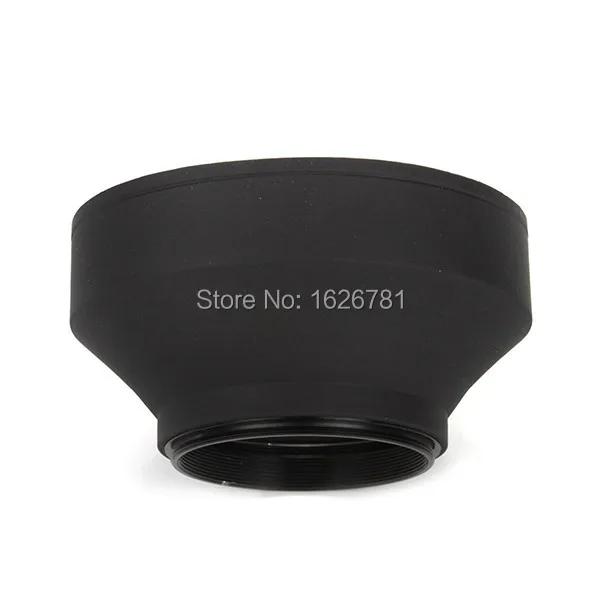 Venes Suit for Canon Nikon Pentax Camera 77mm 3-Stage Collapsible 3in1 Rubber Lens Hood