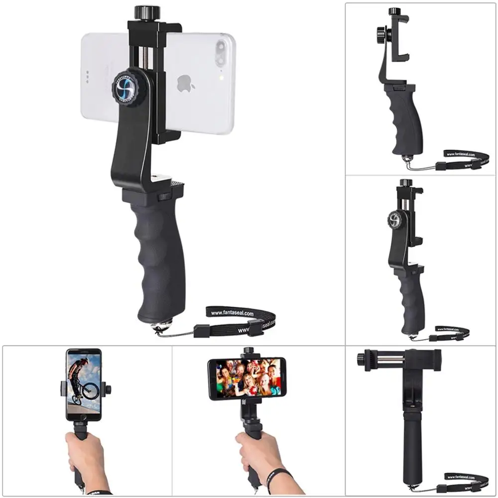 Cell Phone Hand Grip Holder Mobile Phone Stabilizer Selfie Stick Gimbal Bracket Clamp for iPhone Samsung Huawei Xiaomi Oneplus