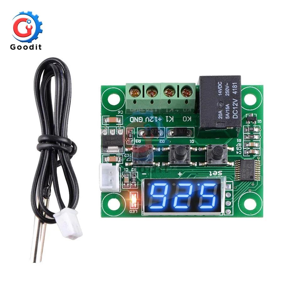 DC 12V W1209WK W1209 Digital Thermostat Temperature Controller Regulator Thermoregulator Incubator NTC Sensor Meter Case