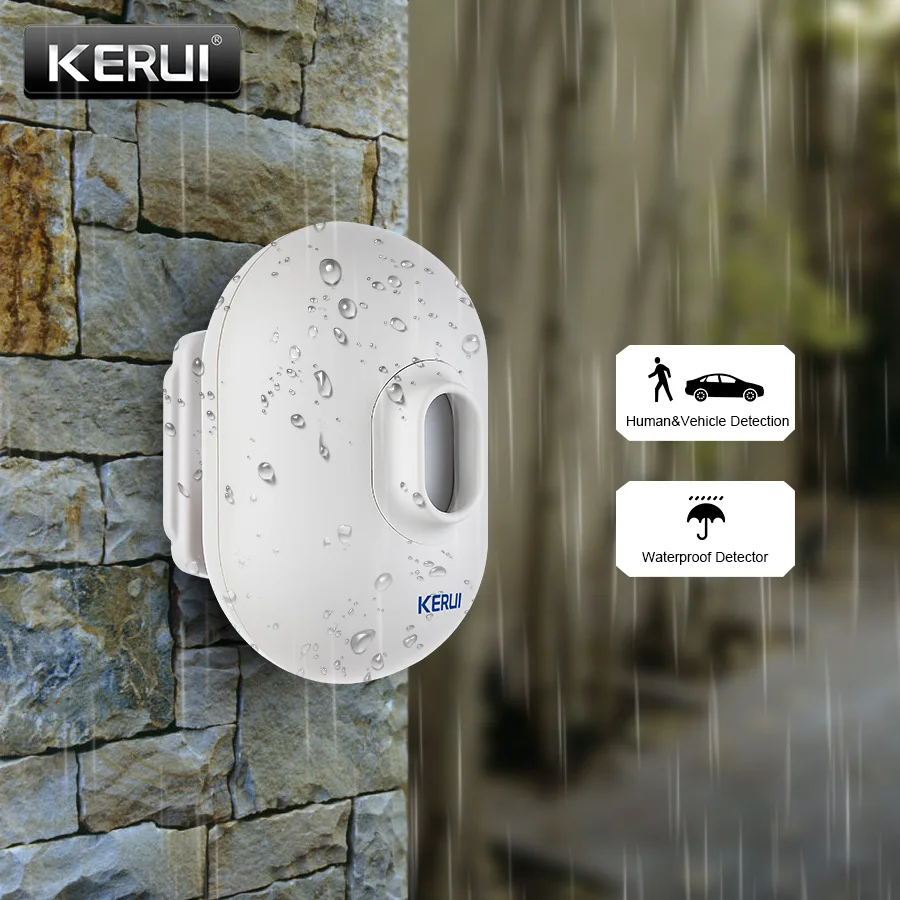 KERUI 7PCS P861 Motion Detector Home Security Outdoor Waterproof PIR Motion Sensor Vehicle Garage Burglar Alarm System For W181