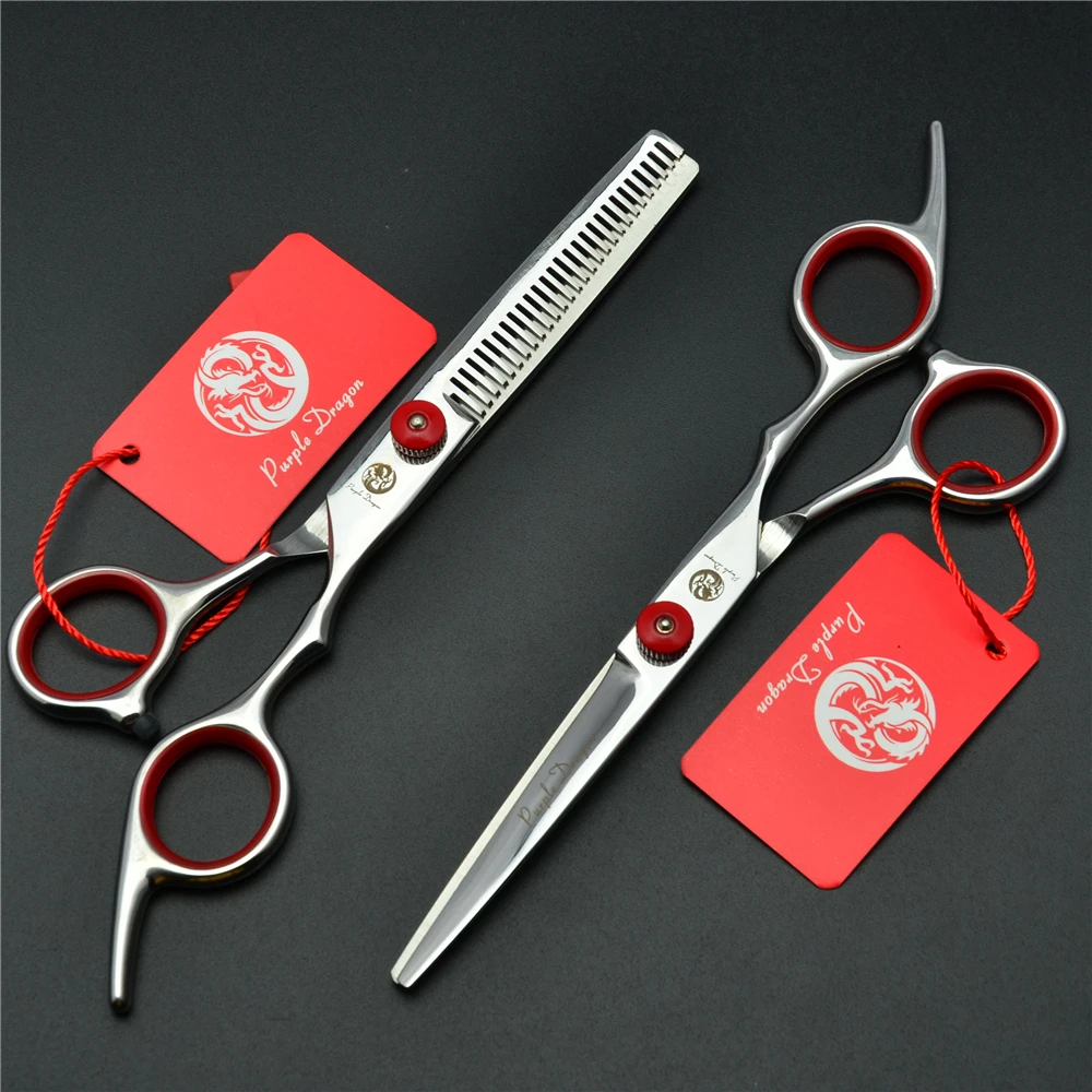 

1001Z 6.0'' 17.5cm 1Pcs Or 2Pcs Red Screw Cutting Scissors Thinning Shears TOP GRADE Hairdressing Scissors Barbers Hair Scissors