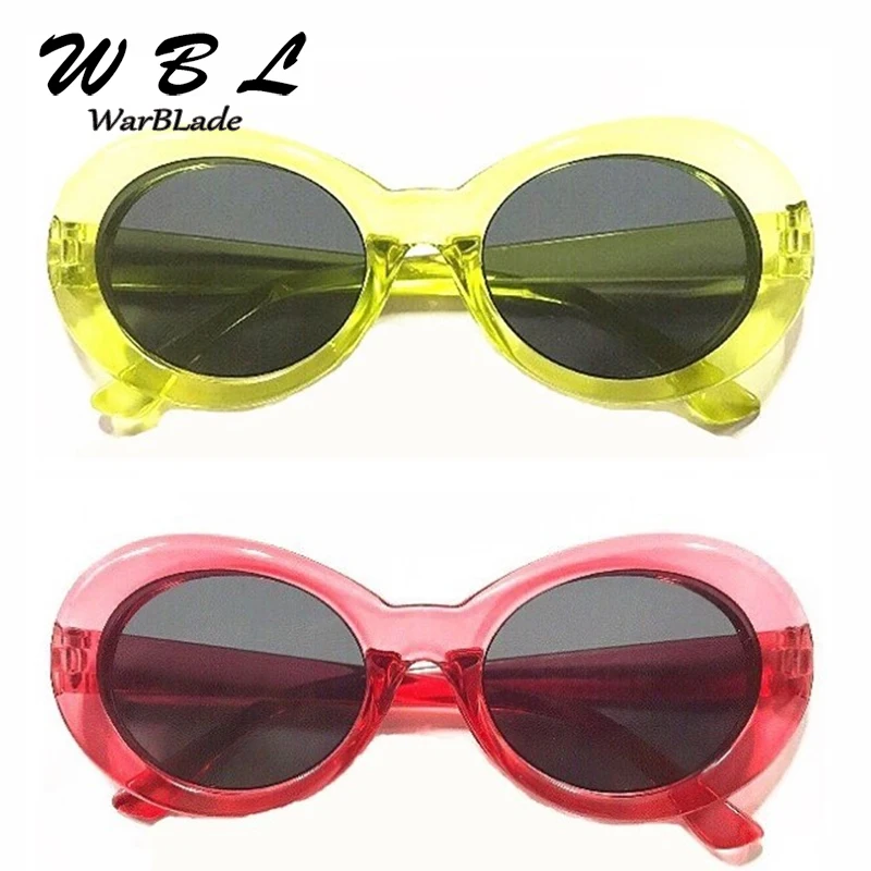 

WarBLade Women goggle glasses oval sunglasses ladies trendy 2019 hot Vintage retro sunglasses Women's white black eyewear UV