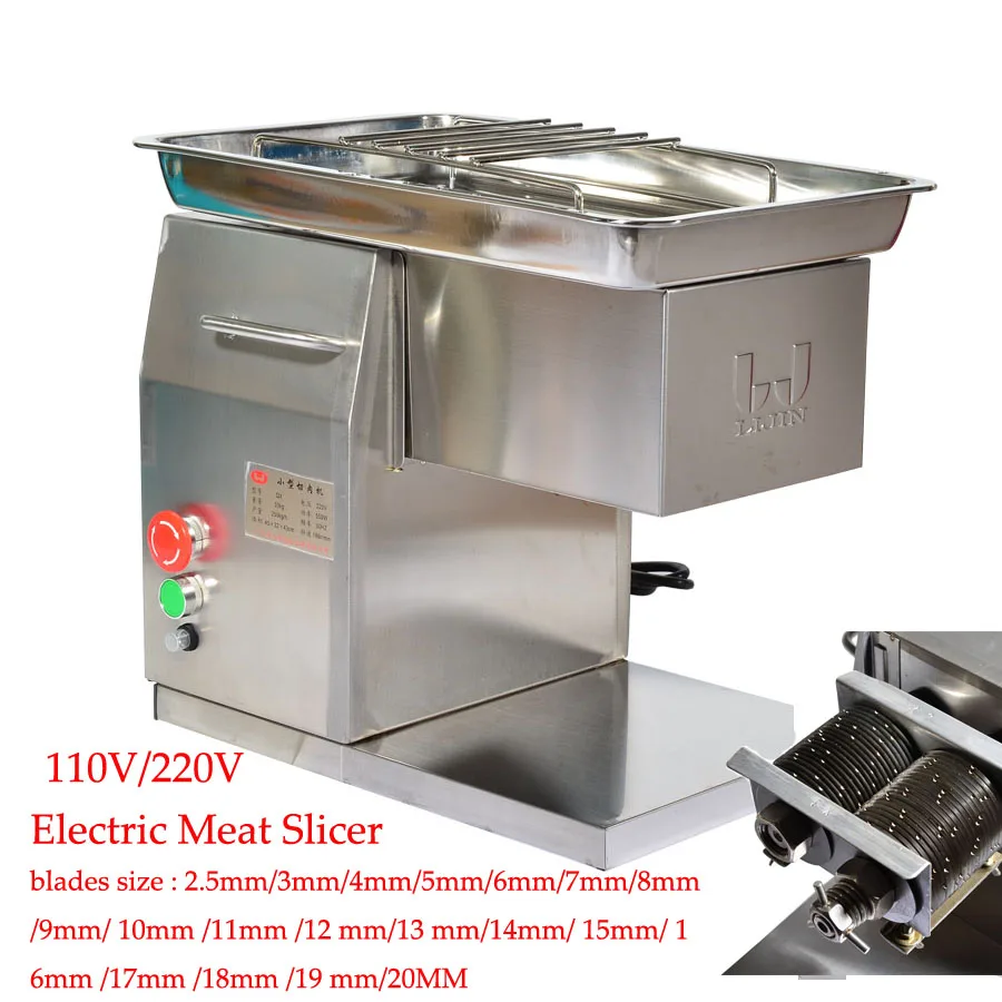 

110V/220V QX Stainless Steel electric Meat Slicer meat slicing machine Desktop Type Meat Cutter Meat Cutting Machine