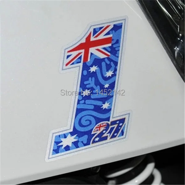 1pcs motorsport Casey Stoner stickers motocross stickers  N0.1 decal motorcycle racing Reflective stickers superbike ATV