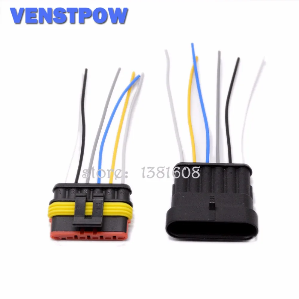 

6 Way 6P auto connector Male & Female Waterproof Electrical Connector Plug with cable Auto wire connector
