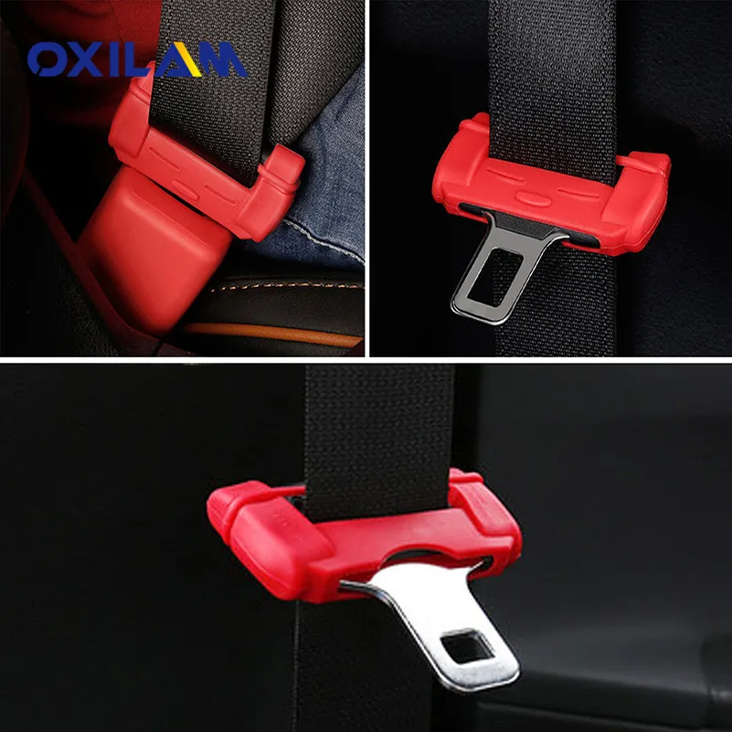 2x Car Safety Belt Buckle Silicon For Toyota Corolla Avensis Yaris Rav4 Auris Hilux Prius Camry Celica C-HR Verso Wish Prado