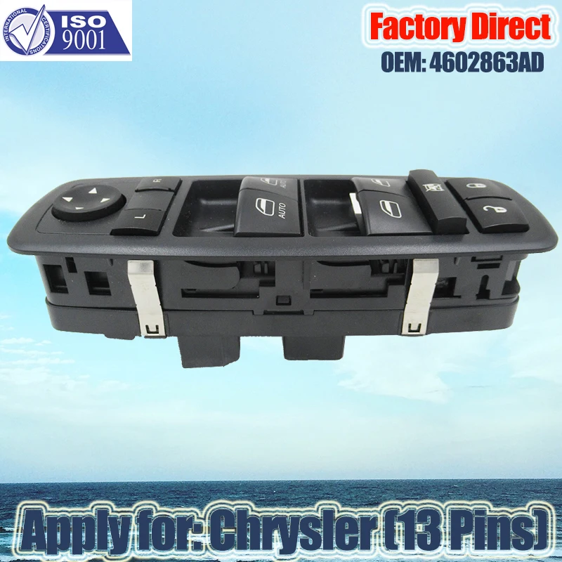 Factory Direct Master Power Door Window Switch Apply for 4602863AD Power Window Switch Driver Side Dodge Ram  Chrysler 13Pins