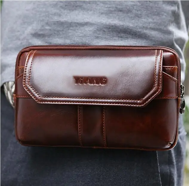 

Waist Men Belt Bag Fanny Pack Genuine Leather Phones Bags for Xiaomi Mi Max 3 Doogee S95 Pro S70 Lite S80 S90 S60 S68 S40 lite