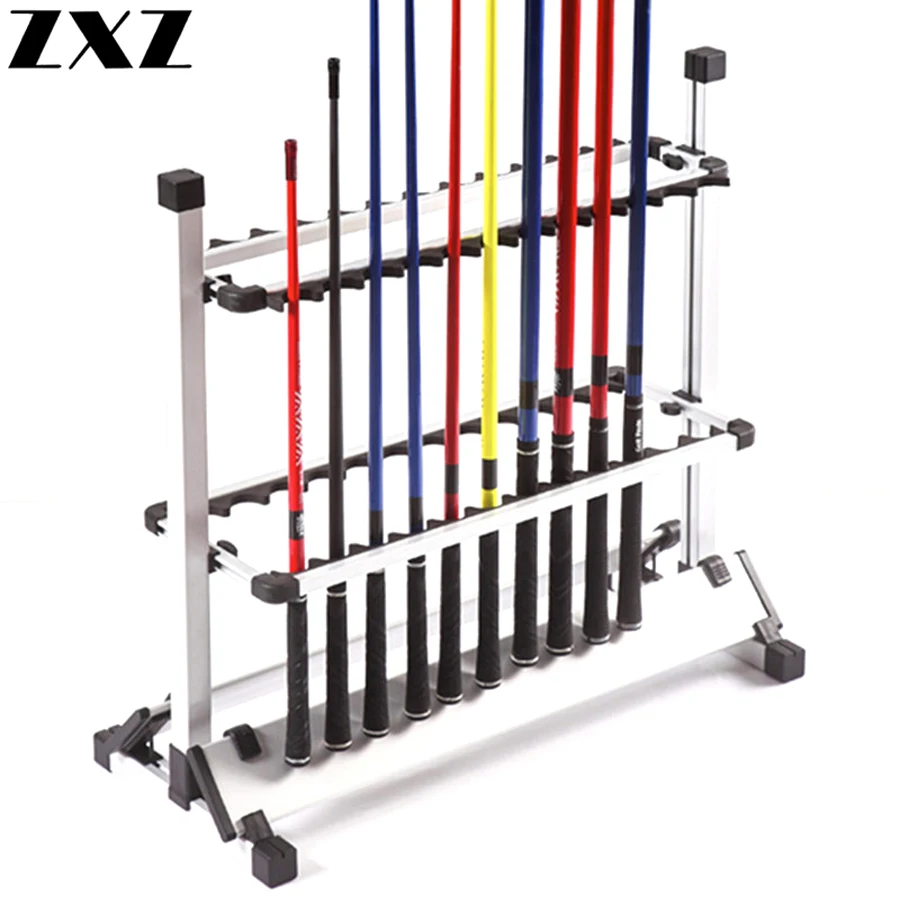 24 Aluminum Alloy Fishing Rod Holder Rack Pole Holder Portable Aluminum Alloy Display Shelf Bracket Stand Storage Tool Organizer