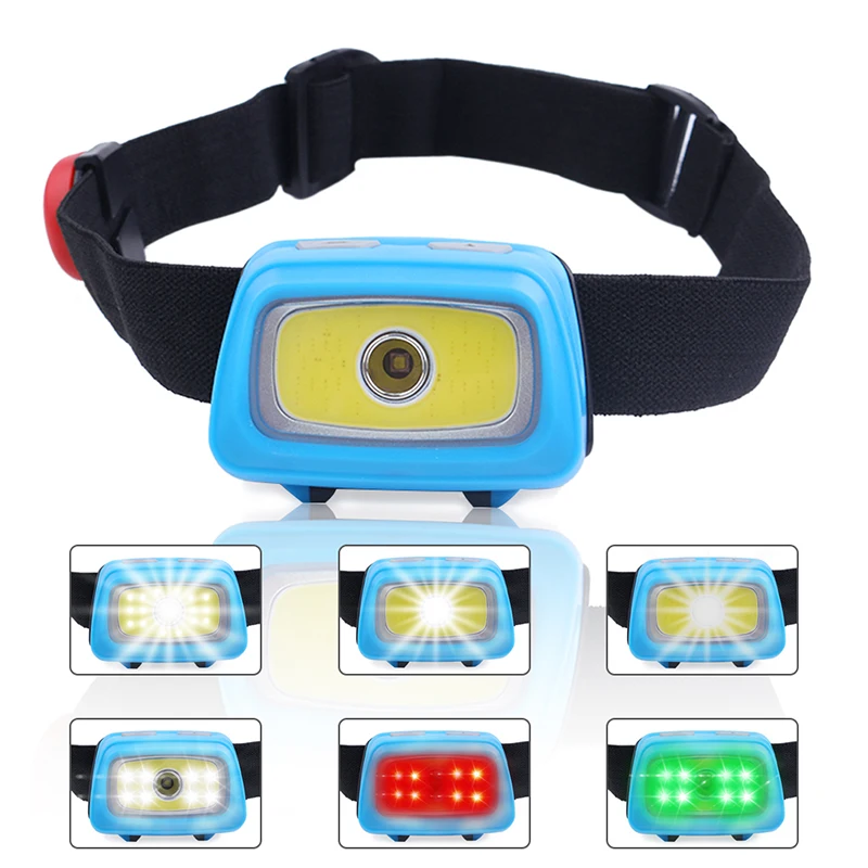 

PANYUE Mini COB LED Headlight Headlamp Head Lamp Flashlight 3xAAA battery Torch Camping Hiking Fishing White/Red/Green Light