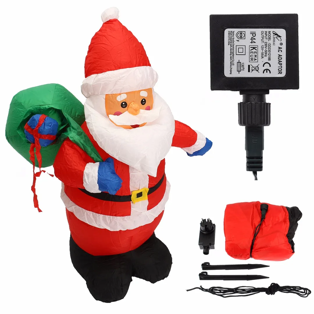 

JX-LCLYL 1.2m Inflatable Christmas Santa Claus Outdoor Decoration With Charger & Adapter