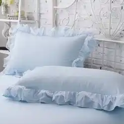2pcs Korean style Lace Pillow Cover White/Blue/Purple Standard Girls Pillow Case Solid Color Princess bedding Pillowcase 48x74cm