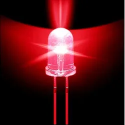 100PCS 5 millimetri Rotonda Rosso Super luminoso LED diodi emettitori di Luce 5000MCD