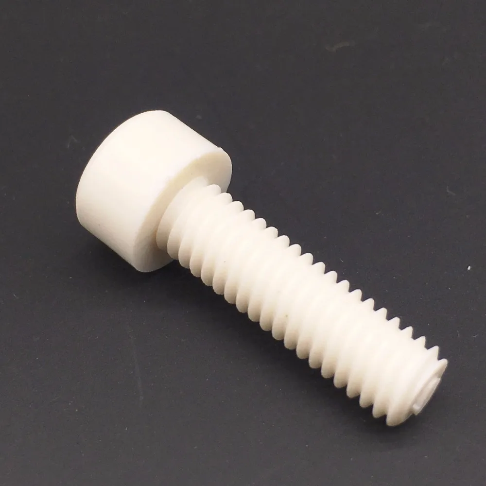 Parafusos de tampa Wkooa M3 Parafuso de plástico PP com cabeça sextavada branco