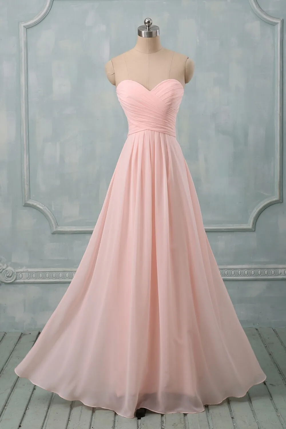 Free shipping Pastel colors Bridesmaid Dresses To Wedding Party Long A-Line Sweetheart Chiffon Formal Dress Vestidos