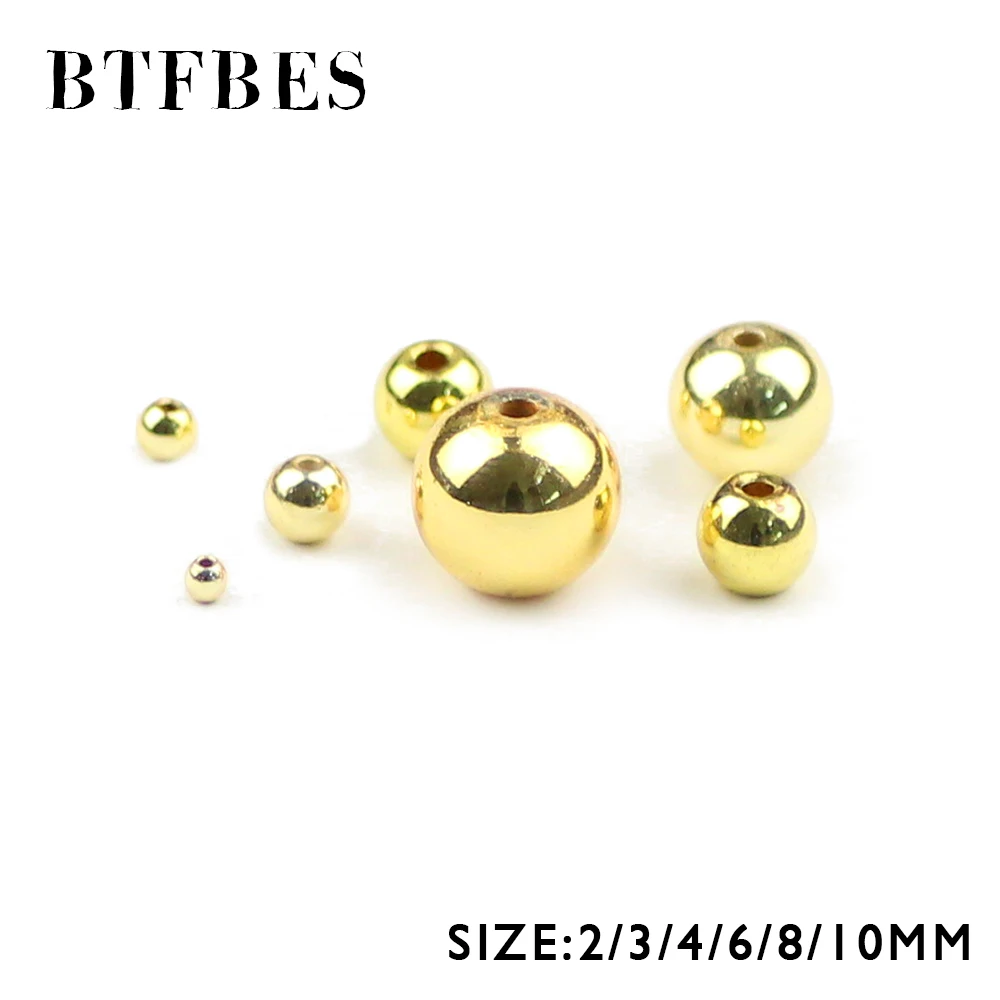 BTFBES Natural Stone beads Gold Color Hematite beads 2 3 4 6 8 10 mm Round Loose beads for DIY Jewelry Bracelet Necklace Making