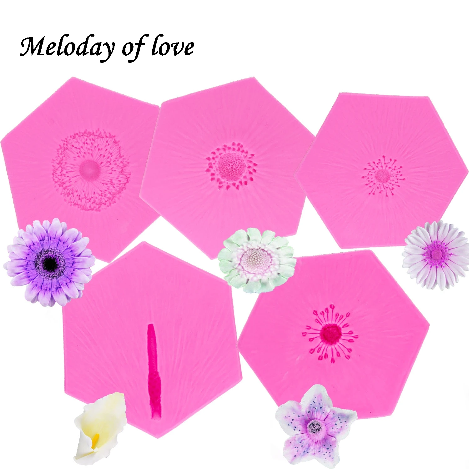 Chrysanthemum lily flower pistil shape Silicone Mold DIY cake Decorating tools Fondant Sugarpaste Craft for polymer clay 1357