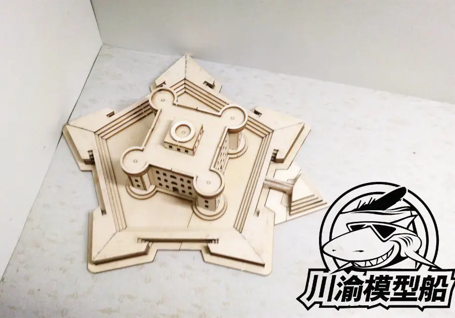 1/700 Scale Redoubt Castle Fort Model Wooden Building Naval Battle Scenes Diorama DIY Assembly Model Kit #CY707