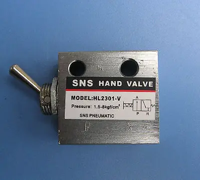 

SNS HL-2301-V 2 Port 3 Position Pneumatic Knob Switch Valve