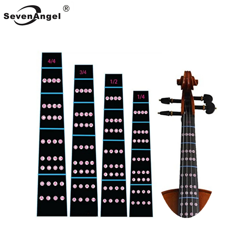 4/4 3/4 1/2 1/4Violin Fingerboard Sticker Fretboard Note Label Fingering Chart Practice Guide Beginner Violino Parts Accessories