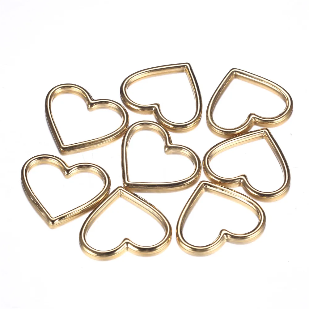 5PCS/lots Hollow Design Stainless Steel Heart Charms Accessories Heart Pendant for Jewelry DIY Making Findings