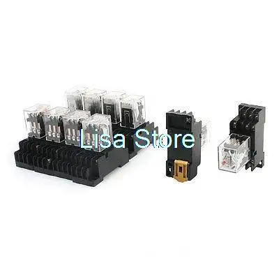 

10 Pcs AC 110V Coil 3PDT 11Pin 3NO 3NC 35mm DIN Rail Mount Power Relay