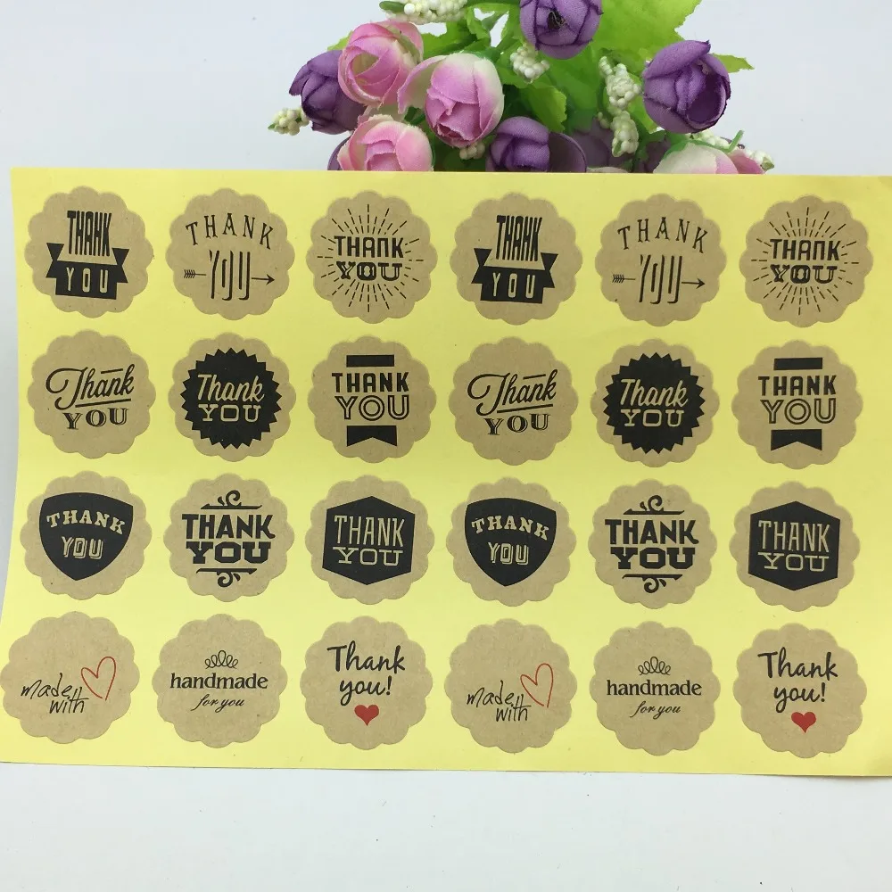 1000pcs Thank You Labels love self-adhesive stickers Label Baking Seal Label For DIY Hand Made Gift /Cake /Candy Boxes/Craft