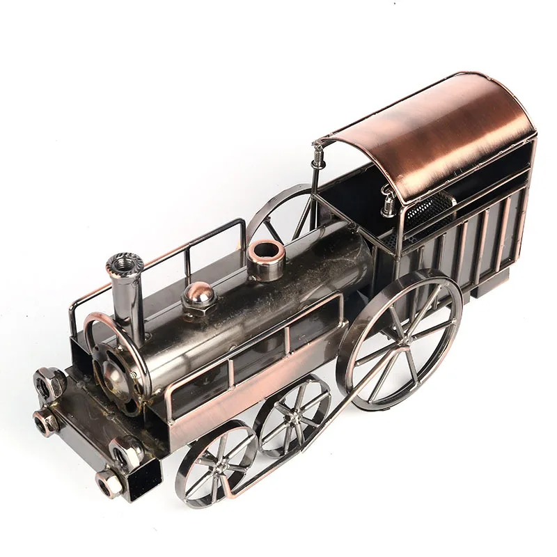 Retro Vintage Lron Steam Locomotive Model Craft Office Home Creative Decoration Ornament Miniature Desktop Art Ornaments Crafts