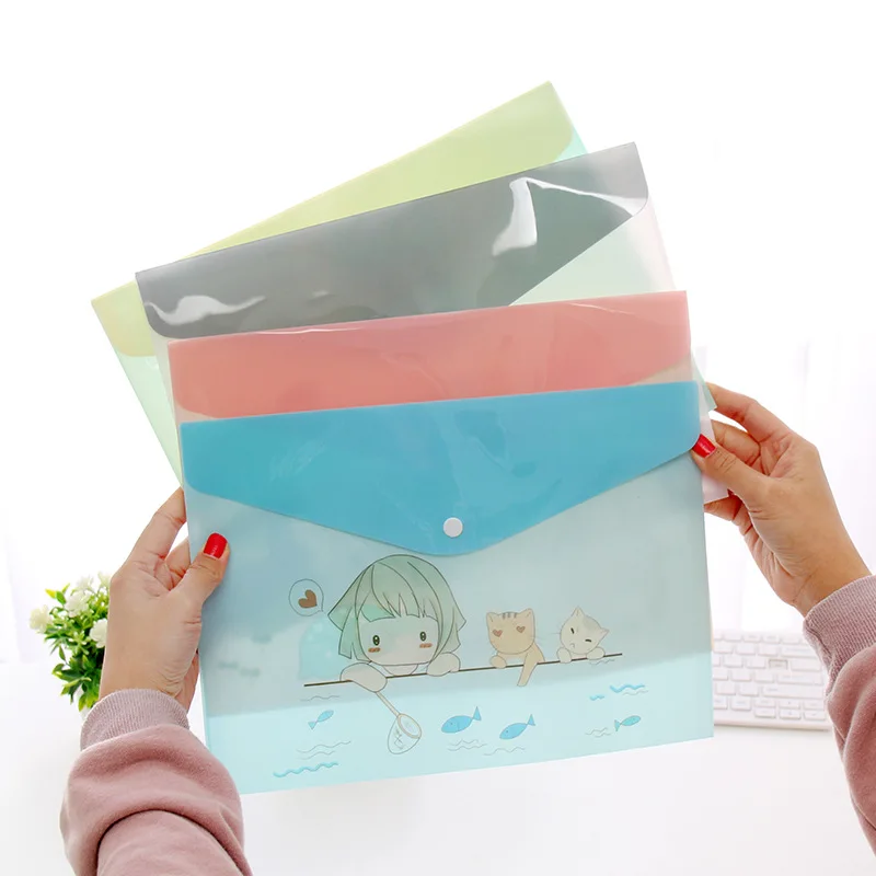 Carpeta de documentos A4 con dibujos de animales, carpeta de archivos impermeable, bolsa organizadora de documentos de plástico para estudiantes,