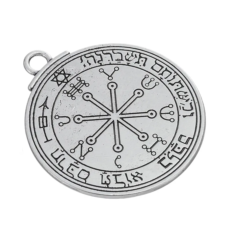 Dawapara Pentacle of Moon Talisman Solomon Hermetic Kabbalah Charms Amuletos De La Suerte Large Pendants for Jewelry Making