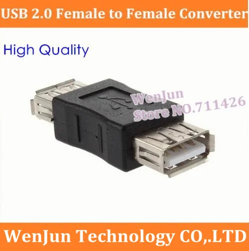 

200pcs/lot hot sale USB 2.0 Female to Female Converter Adapter F/F Converter High Quality