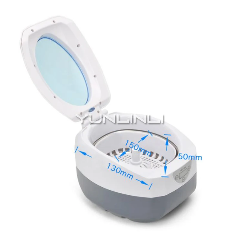Limpador ultrassônico doméstico de óculos, equipamento para lavar joias, boca, dentadura, lâmina pequena, máquina de limpeza