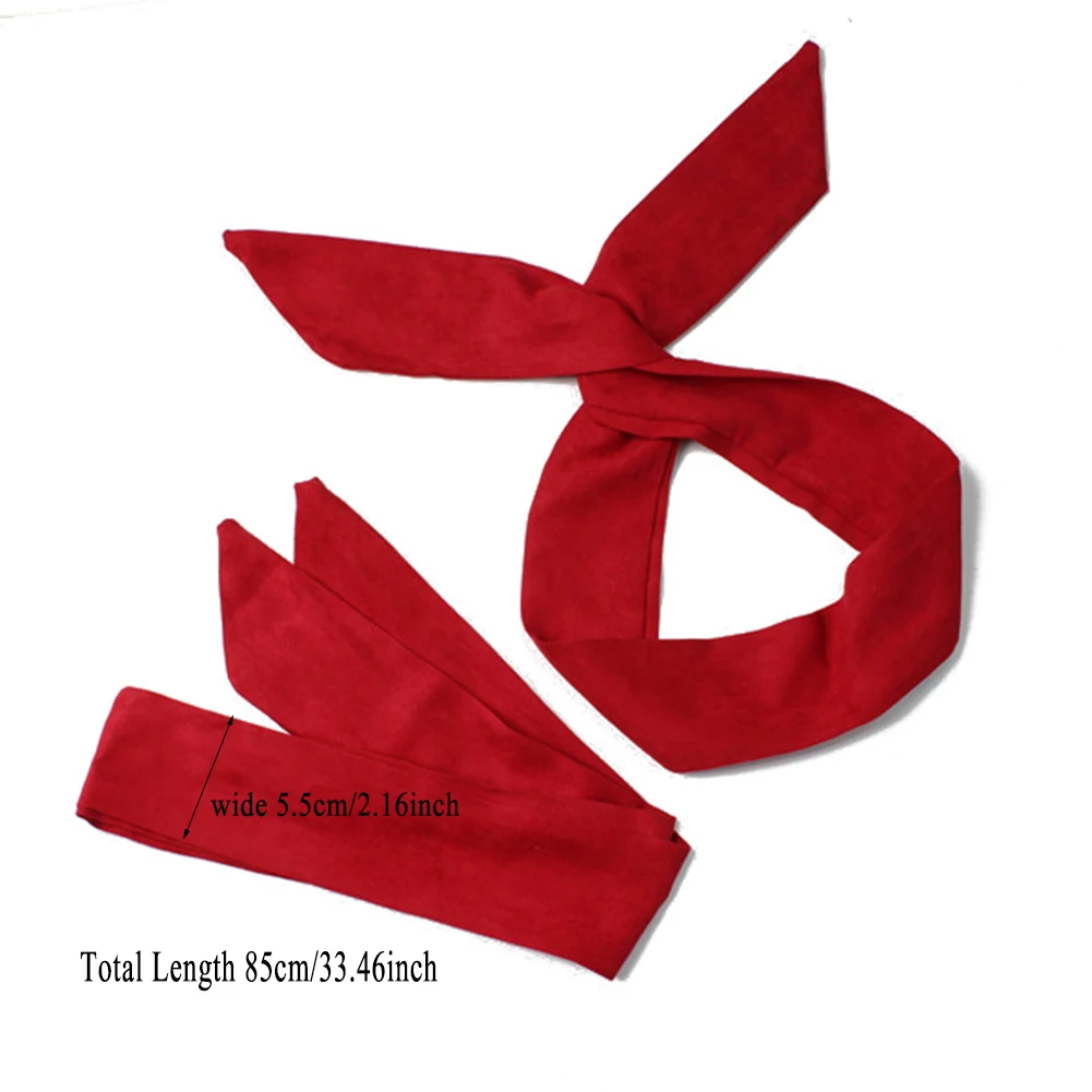 Cross Bow Headband Summer New Fashion Hair Accessories Retro Suede Solid Color Rabbit Ears Metal Wire Red Pink Hair Ties Hot