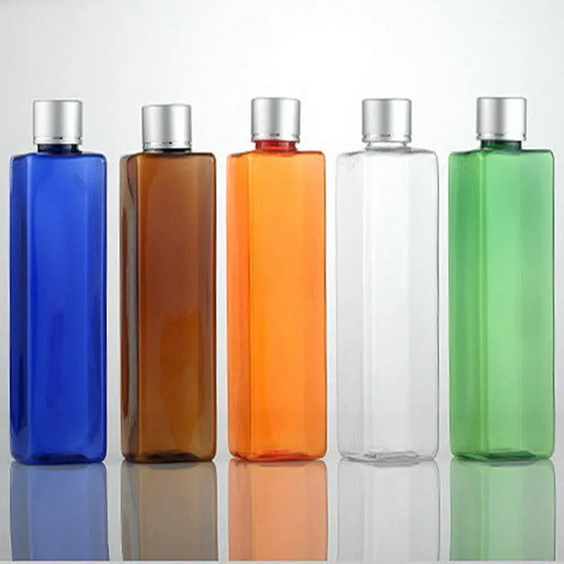 

10pcs 250ml Empty Square Shape Plastic Liquid Bottle Emulsion Assortment Bottle Cosmetic Bottle Anodized Aluminum Coke Cover Cap