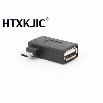 90 องศาด้านซ้ายขวาไมโคร USB 2.0 OTG HOST Adapter สำหรับแท็บเล็ต MicroUSB OTG Connector Angled