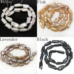 16 inches 10-20mm Natural Flat Square Baroque Keshi Pearl Loose Srtrand