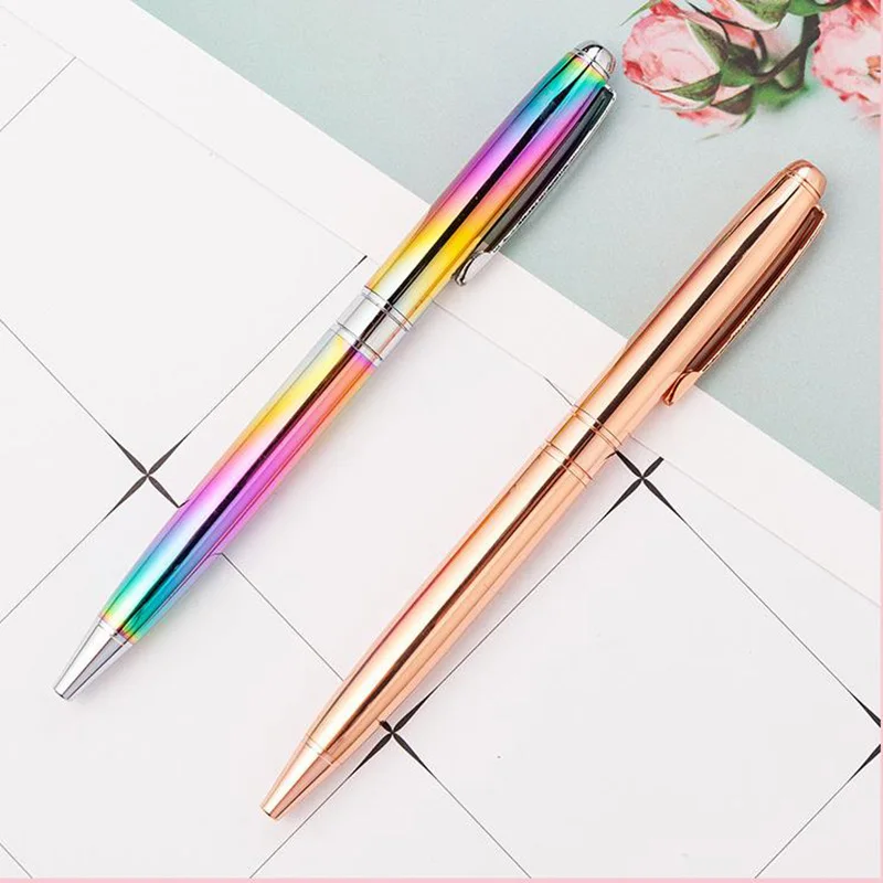 

10pcs /Lot Fashion Colorful Ballpoint Pen Metal Writing Tool Office and School Supplies as Luxury Gift