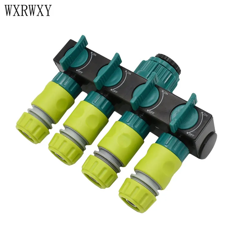 wxrwxy Drip irrigation 4 way Tap garden Tap splitter irrigation hose faucet adapter cranes 1/2 hose connector 1pcs