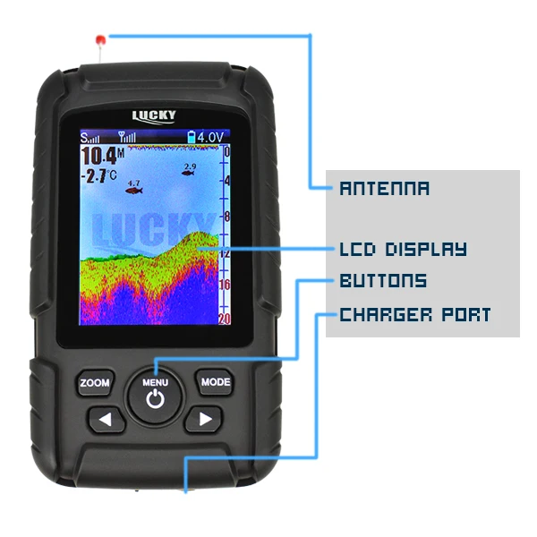 FF718Lic-W LUCKY Color Screen Fish Finder Wireless Fish Finder Rechargeable Battery 100m Operational Range Waterproof