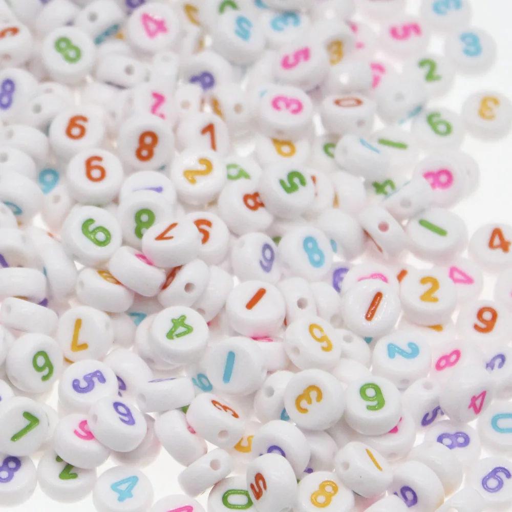 CHONGAI-Cuentas acrílicas espaciadoras para la fabricación de joyas, 200 unidades, 7mm, varios colores a elegir