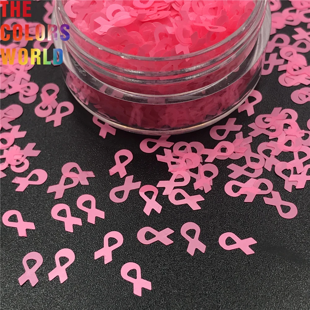 TCT-313  Awareness Ribbon Neon Bright Matte Color 6MM Solvent Resistant Nail Glitter Nail Art Decoration Festival Accessories