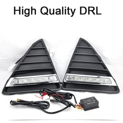 ECAHAYAKU For Ford Focus 3 2012 2013 2014 DRL Day Running Lights 12V LED Daylight Fog lamp waterproof with dimming style Relay