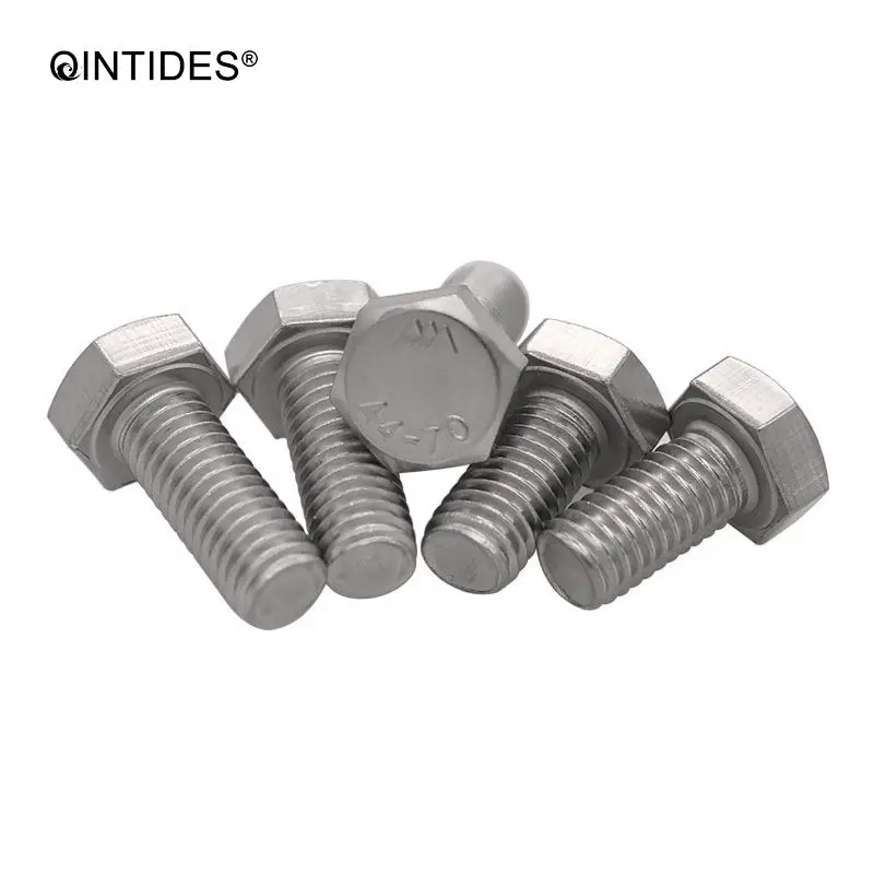 QINTIDES M20 M22 M24 Hexagon Head Bolts With Full Thread 304/316 Stainless Steel Bolts Hex Screw Threaded Up To The Head Bolt