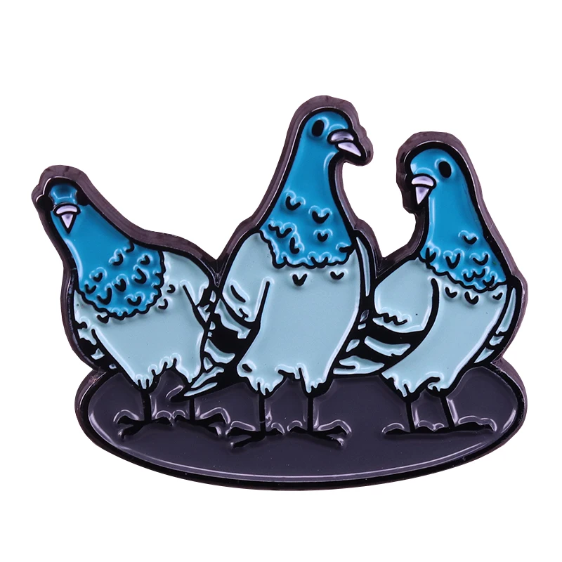 Wild in the streets pigeon lapel pin cute bird brooch peace dove badge cool art gift