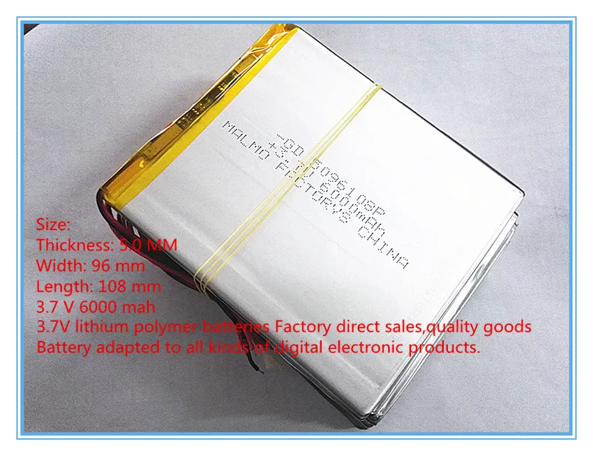 tablet battery  3.7 V lithium polymer battery 6000 mah large-capacity PDA tablet PC MID 5096108